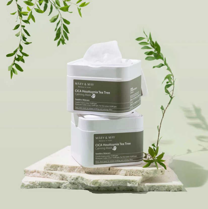 Mary & May - CICA Houttuynia Tea Tree Calming Mask Sheets (30 Folhas)
