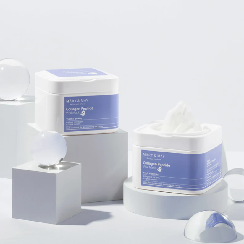 Mary & May - Collagen Peptide Vital Mask Sheets (30 Folhas)