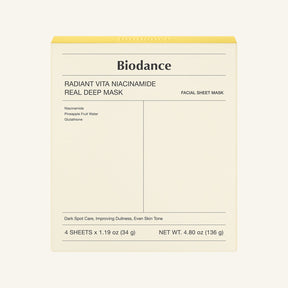 Biodance - Radiant Vita Niacinamide Real Deep Mask (34g X 4 unidades)